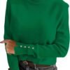 Turtleneck Sweaters for Women Long Sleeve Dressy Casual Soft Knitted Button Pullover Tops 2025 Fall Winter Clothes