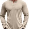 71wkubLcBML._AC_SL1500 Men's Henley Shirts Long Sleeve Button T-Shirt Lightweight Fashion Casual Pullover Shirt
