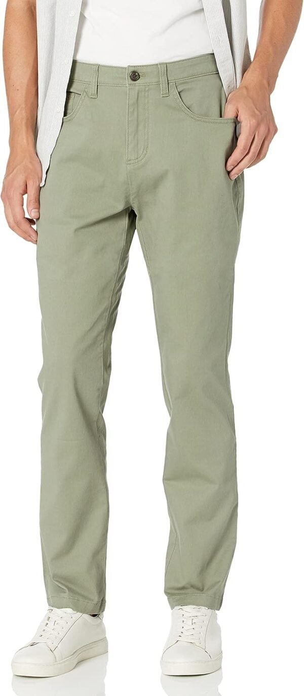 Essentials Men's Chinos, Athletic Fit, Work Pants, 5-Pocket, Comfort Stretch