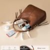 Hobo Crossbody Bags for Women Designer Faux Leather Hobo Handbags Retro Large Size Shoulder Bag Bucket Purse