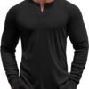 71ymcbkLKJL._AC_SL1500 Men's Henley Shirts Long Sleeve Button T-Shirt Lightweight Fashion Casual Pullover Shirt