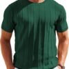 Men's T- Shirts Short Sleeve Knit Sweater Shirt Casual Crewneck Ribbed Pullover Tees