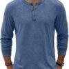 812-fiaLNFL._AC_SL1500 Men's Henley T-Shirt Long Sleeve Casual Lightweight Pullover Shirts Soft Stretch Basic Tees Fall Tops