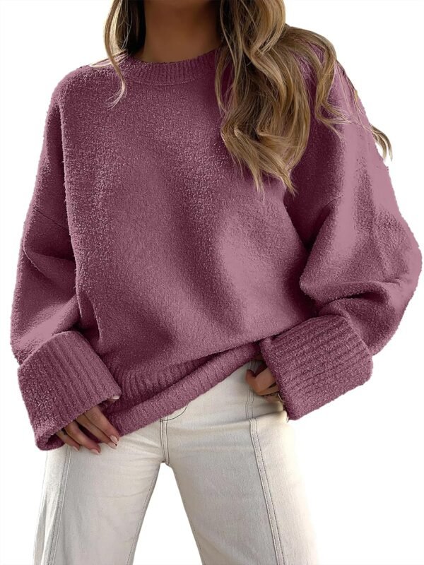 Women's Oversized Sweaters 2025 Long Sleeve Fuzzy Knit Casual Chunky Pullover Sweater Fall Outfits Clothes