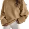 Women's Oversized Sweaters 2025 Long Sleeve Fuzzy Knit Casual Chunky Pullover Sweater Fall Outfits Clothes