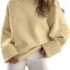 Women's Oversized Sweaters 2025 Long Sleeve Fuzzy Knit Casual Chunky Pullover Sweater Fall Outfits Clothes