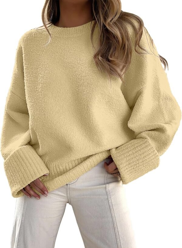 Women's Oversized Sweaters 2025 Long Sleeve Fuzzy Knit Casual Chunky Pullover Sweater Fall Outfits Clothes