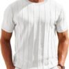 Men's T- Shirts Short Sleeve Knit Sweater Shirt Casual Crewneck Ribbed Pullover Tees