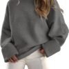 Women's Oversized Sweaters 2025 Long Sleeve Fuzzy Knit Casual Chunky Pullover Sweater Fall Outfits Clothes