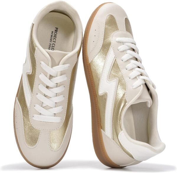 Sneakers for Women - Lace-Up Shoes for Women Trendy Women Sneakers with Memory Foam Insole Women's Fashion Sneakers Non-Slip Womens Shoes