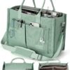 Canvas Tote Bag for Women with Zipper Closure & Individual Compartments for Work College for Teacher & Nurse
