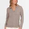 Womens Polo V Neck Long Sleeve Sweaters Lightweight Dressy Casual Business Basic Knit Pullover Top 2025 Fall Outfits