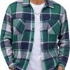 81MDY7qf66L._AC_SL1500 Men's Flannel Shirts Casual Button Down Plaid Shirt Jacket Long Sleeve Fleece Shacket with Pockets