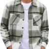 81SK50eftgL._AC_SL1500 Men's Flannel Shirts Casual Button Down Plaid Shirt Jacket Long Sleeve Fleece Shacket with Pockets
