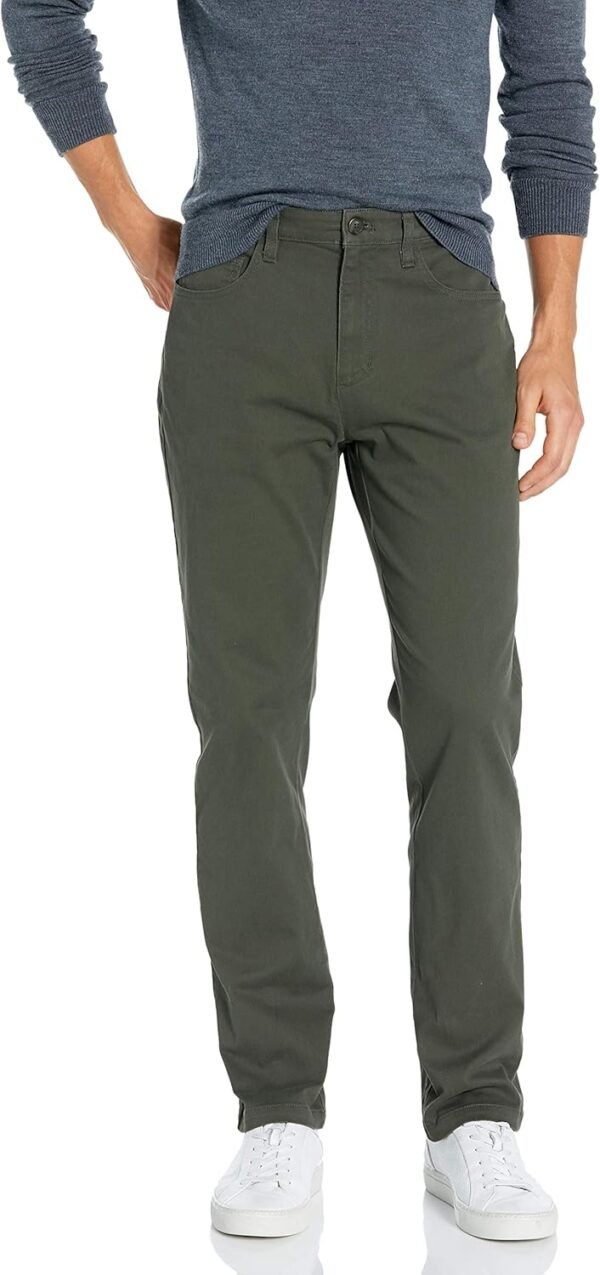 Essentials Men's Chinos, Athletic Fit, Work Pants, 5-Pocket, Comfort Stretch