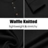 Mens Henley Long Sleeve Shirts Waffle T-Shirt Lightweight Thermal Undershirts S-XXL