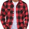 81YTODZoNKL._AC_SL1500 Men's Flannel Shirts Casual Button Down Plaid Shirt Jacket Long Sleeve Fleece Shacket with Pockets