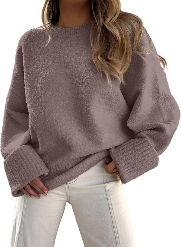Women's Oversized Sweaters 2025 Long Sleeve Fuzzy Knit Casual Chunky Pullover Sweater Fall Outfits Clothes