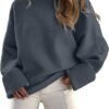 Women's Oversized Sweaters 2025 Long Sleeve Fuzzy Knit Casual Chunky Pullover Sweater Fall Outfits Clothes
