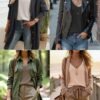 Long Sleeve Shirts for Women V Neck T Shirt Fall Casual Tops Basic Base Layer Undershirts Tees 2025 S-XXL