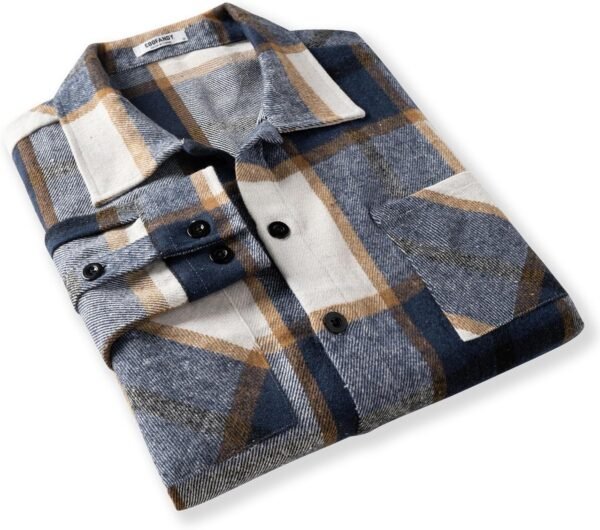 81htstLlrLL._AC_SL1500 Men's Flannel Shirts Casual Button Down Plaid Shirt Jacket Long Sleeve Fleece Shacket with Pockets