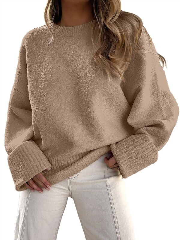 Women's Oversized Sweaters 2025 Long Sleeve Fuzzy Knit Casual Chunky Pullover Sweater Fall Outfits Clothes