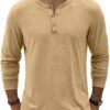 81jmGYb03FL._AC_SL1500 Men's Henley T-Shirt Long Sleeve Casual Lightweight Pullover Shirts Soft Stretch Basic Tees Fall Tops