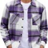 81m-rDXS-8L._AC_SL1500 Men's Flannel Shirts Casual Button Down Plaid Shirt Jacket Long Sleeve Fleece Shacket with Pockets