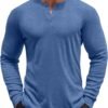 81mC-5ZRd2L._AC_SL1500 Men's Henley Shirts Long Sleeve Button T-Shirt Lightweight Fashion Casual Pullover Shirt