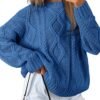 Women's Oversized Cable Knit Crewneck Sweaters