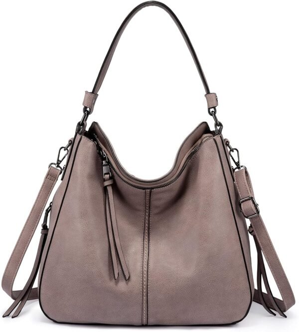 Hobo Crossbody Bags for Women Designer Faux Leather Hobo Handbags Retro Large Size Shoulder Bag Bucket Purse