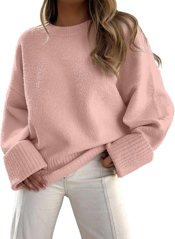 Women's Oversized Sweaters 2025 Long Sleeve Fuzzy Knit Casual Chunky Pullover Sweater Fall Outfits Clothes
