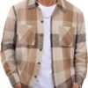 81rkmF_VdWL._AC_SL1500 Men's Flannel Shirts Casual Button Down Plaid Shirt Jacket Long Sleeve Fleece Shacket with Pockets