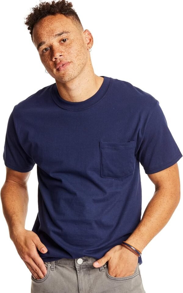 Pocket, Heavyweight Cotton Pocket Tee for Men, Full-Cut T-Shirt, 1 Or 2 Pack
