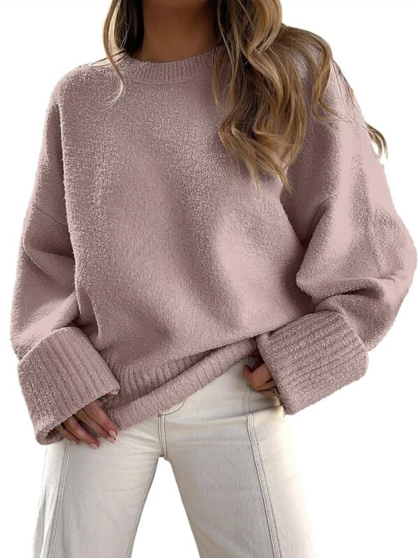 Women's Oversized Sweaters 2025 Long Sleeve Fuzzy Knit Casual Chunky Pullover Sweater Fall Outfits Clothes