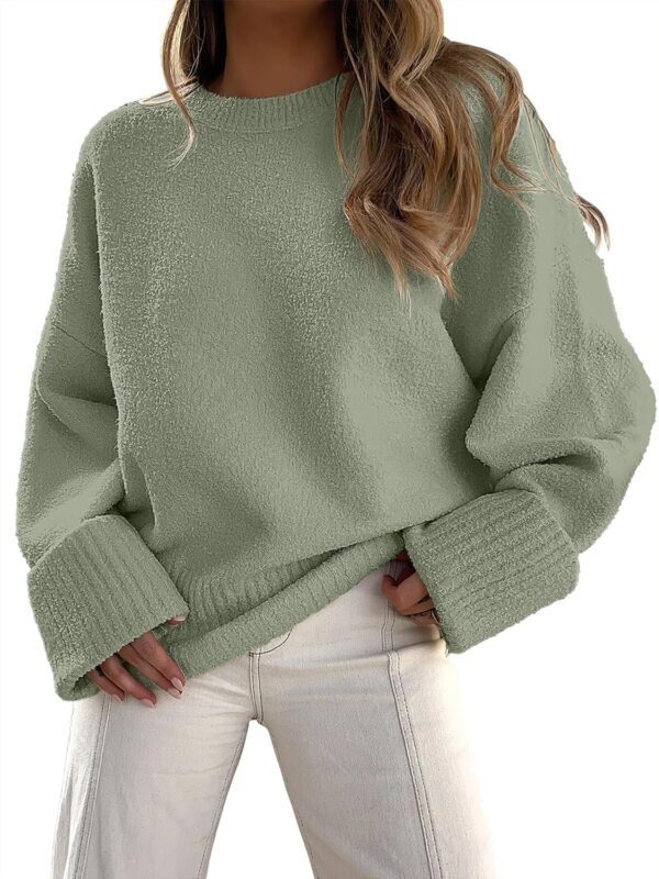 Women's Oversized Sweaters 2025 Long Sleeve Fuzzy Knit Casual Chunky Pullover Sweater Fall Outfits Clothes