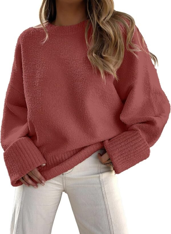Women's Oversized Sweaters 2025 Long Sleeve Fuzzy Knit Casual Chunky Pullover Sweater Fall Outfits Clothes