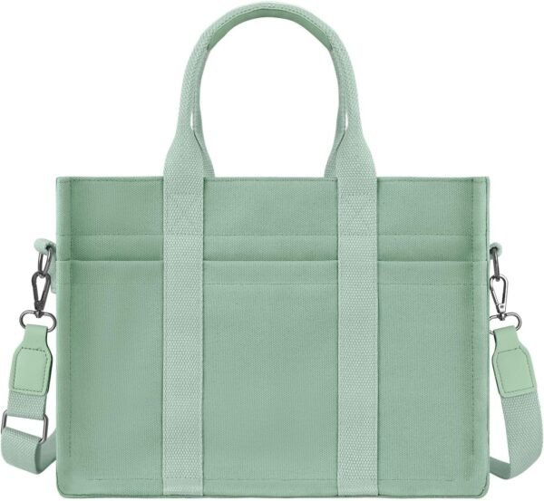 Canvas Tote Bag for Women with Zipper Closure & Individual Compartments for Work College for Teacher & Nurse