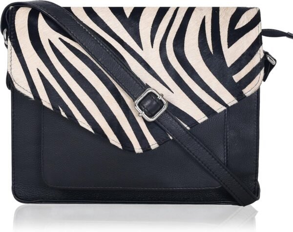 Leather Flapover Crossbody Handbag Purse for Women with Adjustable Strap & Overflap Snap Closure Tote/Bag