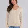Womens Long Sleeve Cable Knit Sweater 2025 Fall Fashion V Neck Fitted Pullover Top Business Casual Work Fall Outfits