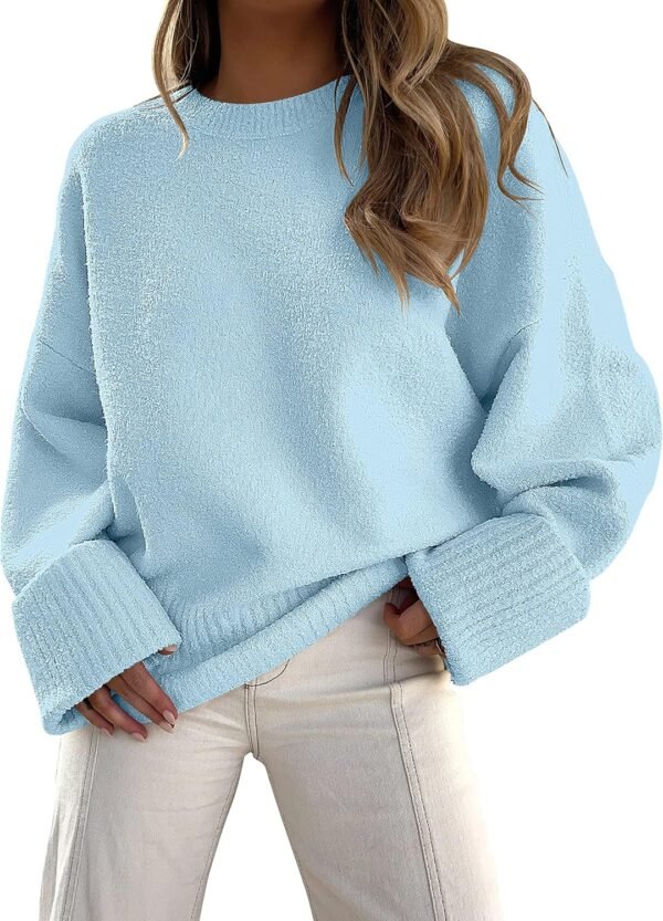 Women's Oversized Sweaters 2025 Long Sleeve Fuzzy Knit Casual Chunky Pullover Sweater Fall Outfits Clothes