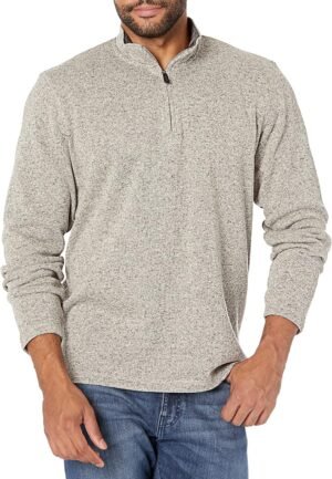 mens Long Sleeve Fleece Quarter-zip