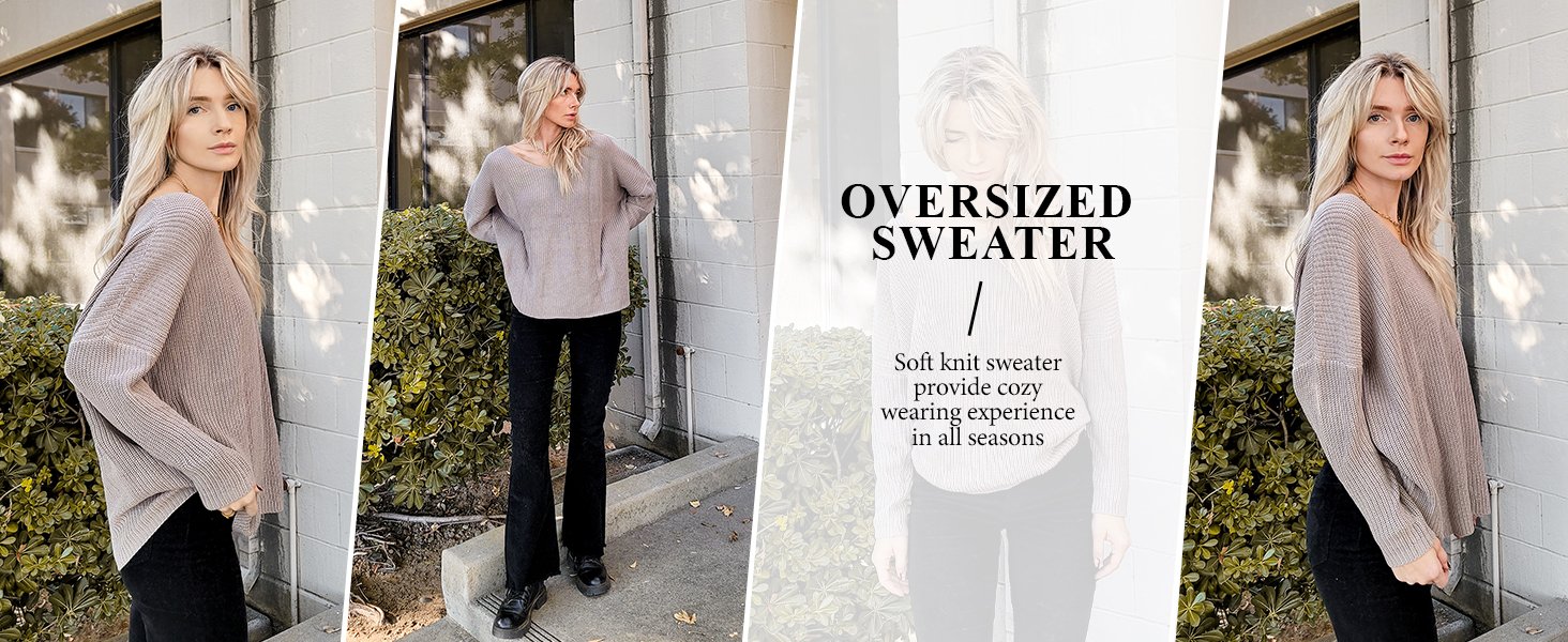 Oversized Loose Fit Knit Tops